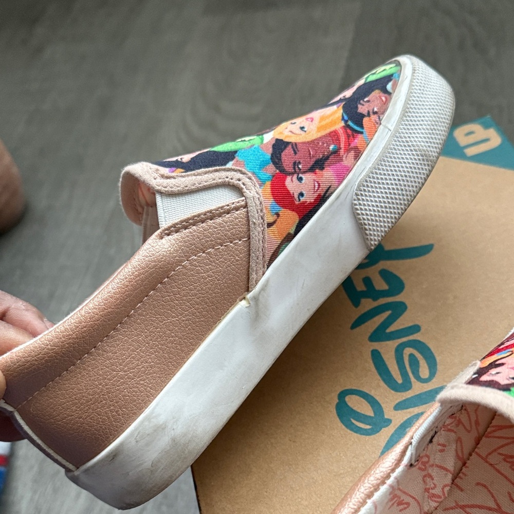 Kids' Multicolor princess Character Slip-On Sneakers - Picture 12 of 13